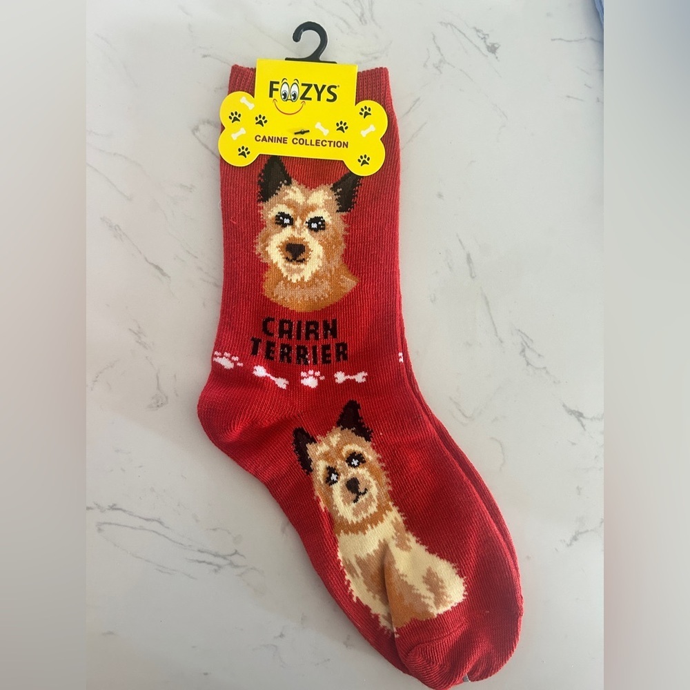 Foozys Cairn Terrier Dog Socks | Unisex Crew Socks | Canine Collection | New - Picture 2 of 7